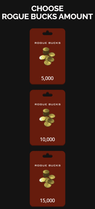 free rogue bucks amount