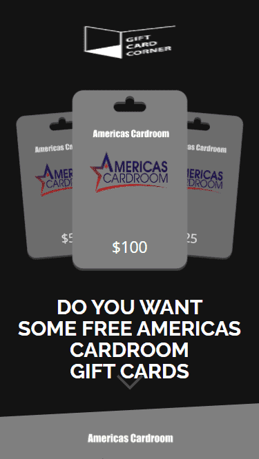 A generator for the Americas Cardroom promo code is shown.