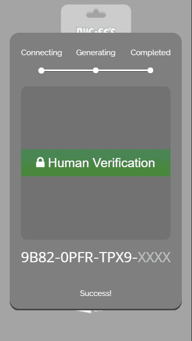 The part where verification is required for Buc ee's gift card.