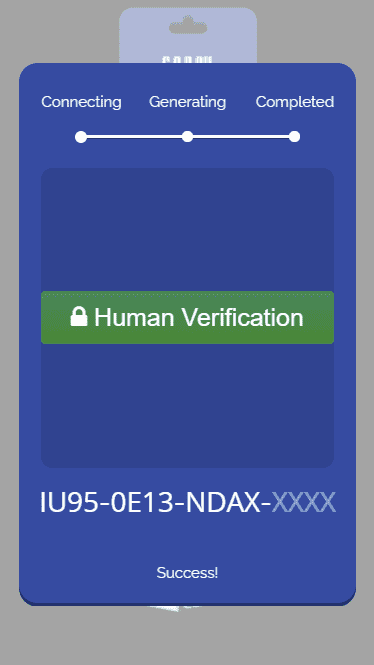 The part where you need to perform verification to get the whole code for the Cod Oil gift card.