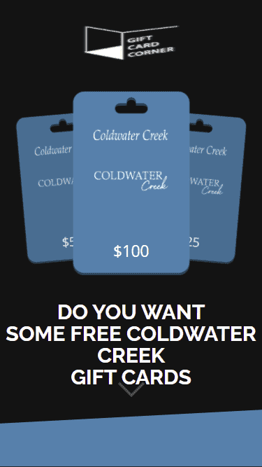 When you enter the generator for the Coldwater Creek gift card you see this.