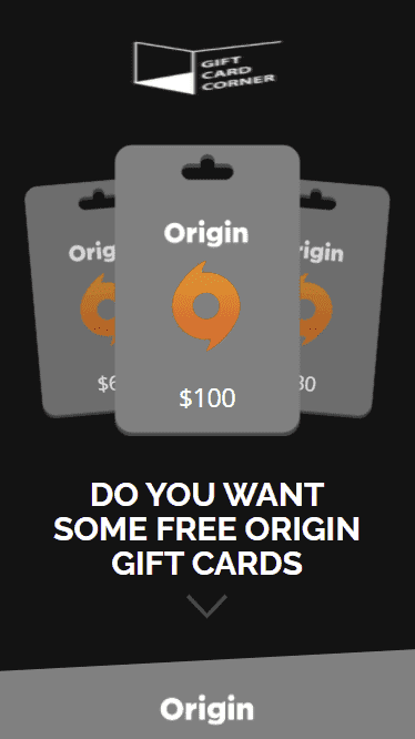 Origin Gift Card Generator.