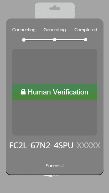 Part of verification for Origin gift card.