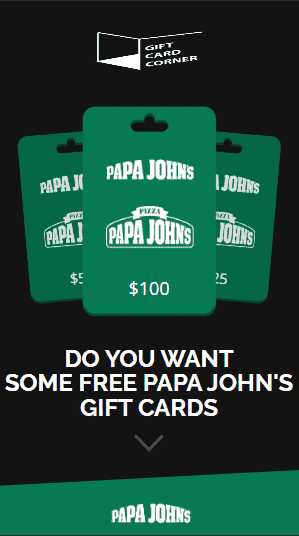 Papa John's Gift Card Generator.
