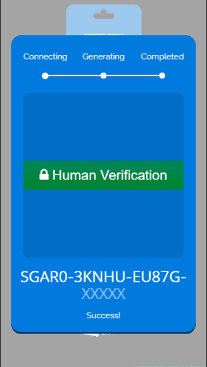 Darkfire skin code verification.